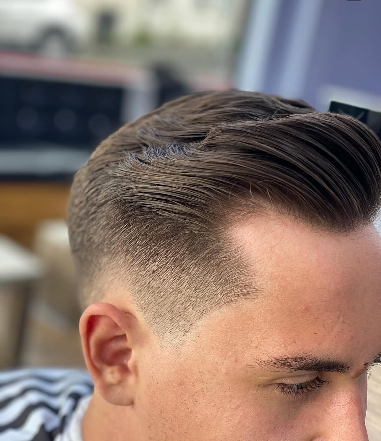 Slick back with low fade