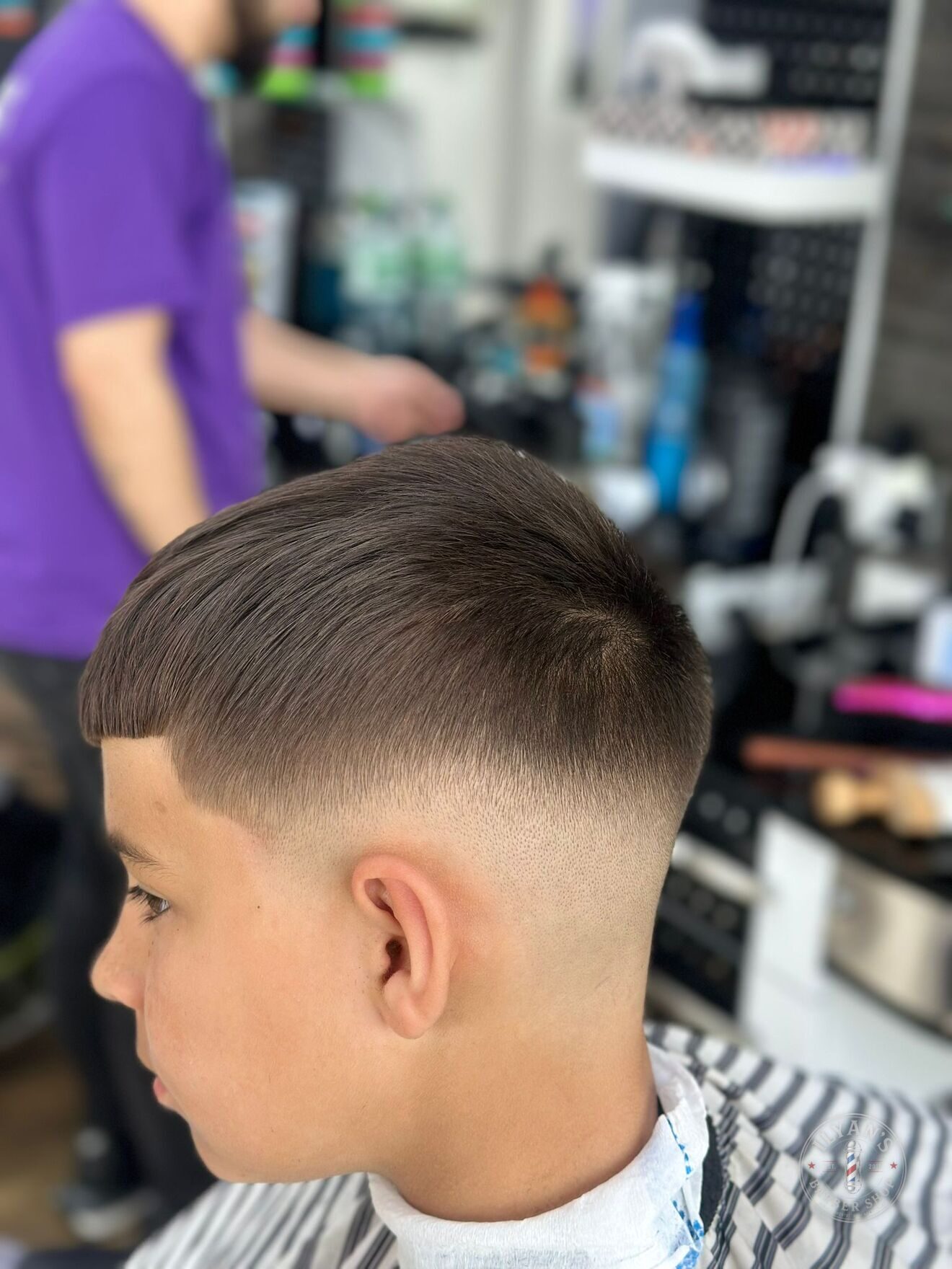 A kids crop with a skin fade at Ilyan's Barber Shop in Moreton